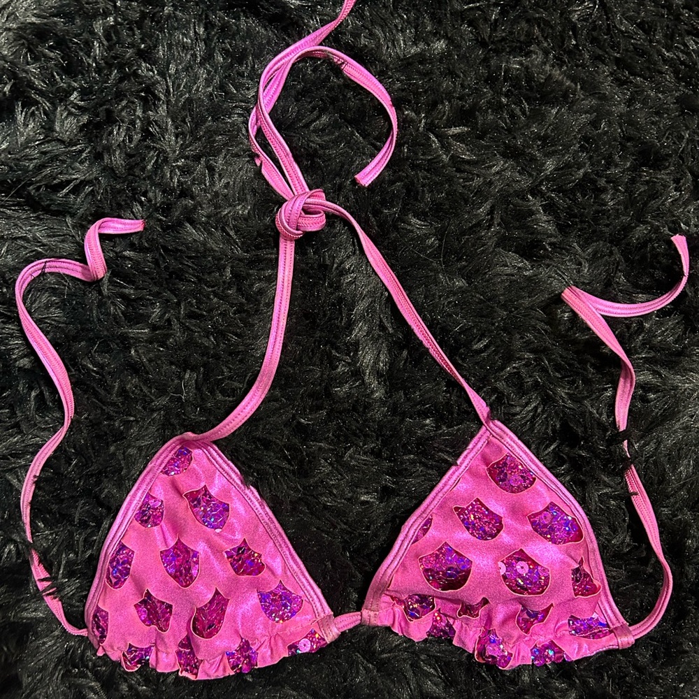Purple Sequin bikini top